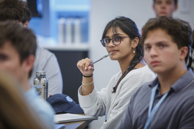 Tar Heel Business Academy students listening during a class session
